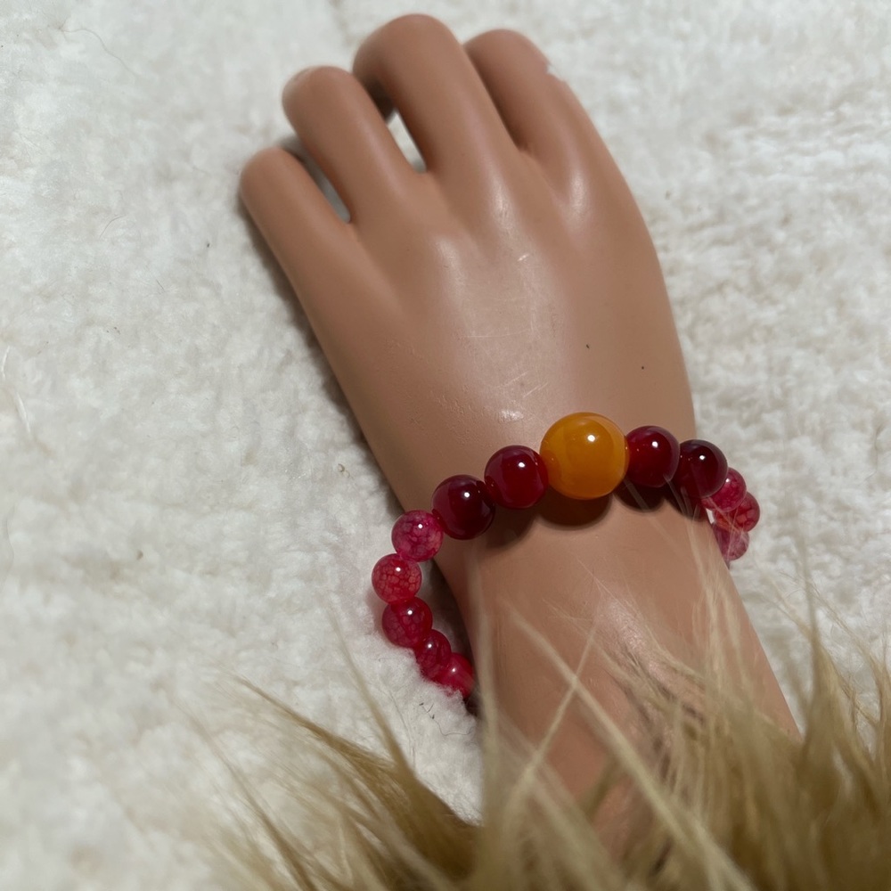 Bracelet 8mm Natural Dragon Veins Agate